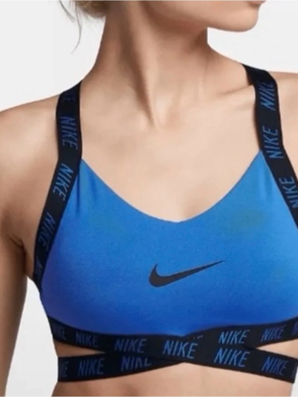 Nike Blue Sports Bra with Branded Black Straps